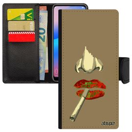 Coque Pour Xiaomi Redmi Note 9s Portrait Bouche Smack Femme Portable Abstrait De Protection Smartphone Design Levres Orange Original