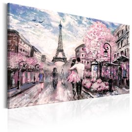 Tableau Villes Paris en rose 90 x 60 cm