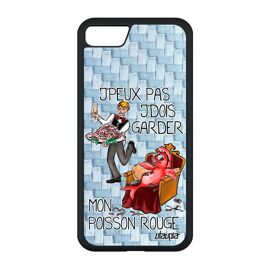 Coque iPhone SE 2020 silicone j'peux pas j'dois garder mon poisson rouge drole humour comique de protection texte jpeux cover