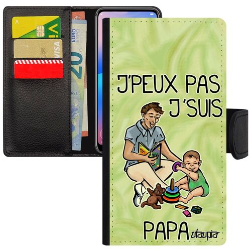 Coque Iphone 13 Mini Rabat Humour J'peux Pas J'suis Papa Drole Texte Jpeux Noir Cover Comique Vert Je De Protection Bd Rigide