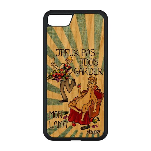 Coque Pour Iphone Se 2022 En Bois Silicone J'peux Pas J'dois Garder Mon Lama Bleu Portable Texte Cover Humour Drole Bd Je Tpu