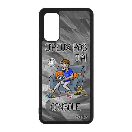 Coque silicone Samsung Galaxy S20 j'peux pas j'ai console geek drole jeux video etui texte bande dessinée je jpeux mobile alu gris