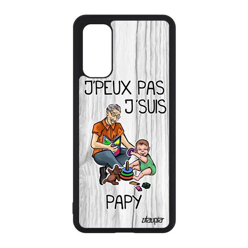 Coque Samsung Galaxy S20 Silicone J'peux Pas J'suis Papy Bande Dessinée Telephone Texte Papi Naissance Garcon Humour Drole Jpeux Je