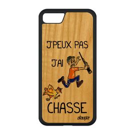 Coque Silicone Iphone Se 2022 Bois Humour J'peux Pas J'ai Chasse Mobile Bande Dessinée Poule Comique Motif Chasseur Orange