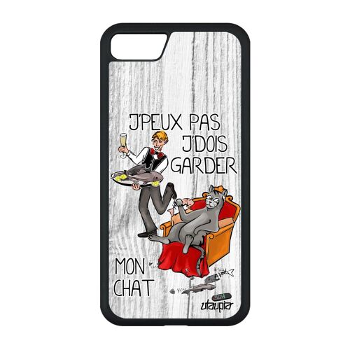 Coque J'peux Pas J'dois Garder Mon Chat Pour Iphone Se 2022 Silicone Drole Cartoon Je Bande Dessinée Chaton Noir Jpeux Humour