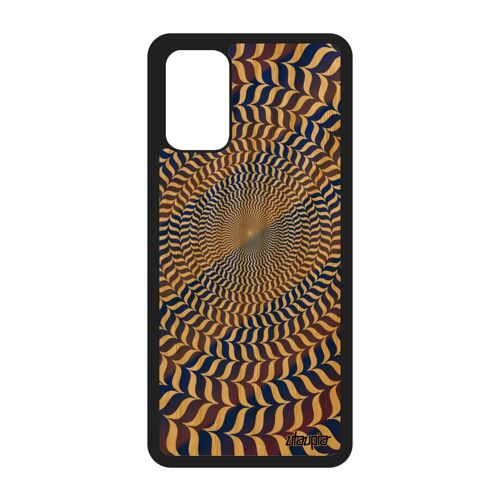 Coque bois illusion d'optique Galaxy S20+ Plus silicone bleu effet original personnalisé cercle geometrique case bicolore de Samsung