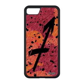 Coque Signe du zodiaque sagittaire iPhone SE 2020 en silicone calligraphie tache d'encre Rouge univers cover mobile horoscope