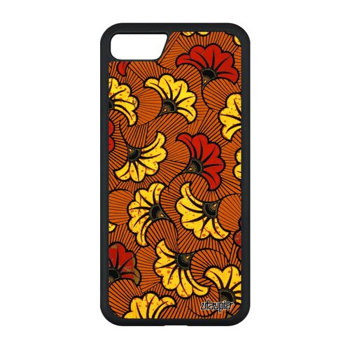 Coque Iphone Se 2020 Silicone Wax Tpu Cover Fantaisie Personnalisé Orange Ethnique Motif De Protection Portable Tissu Afrique