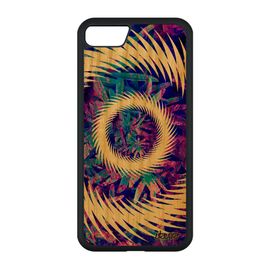 Coque En Bois Silicone Mandala Pour Iphone Se 2020 Effet Design Smartphone Fait Main Jolie Antichoc Motif Portable Fond Violet