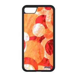 Coque Pour Iphone Se 2022 En Silicone Peinture Abstrait Coloré Original Portable Rigide Texture Souple Sphere Telephone Orange