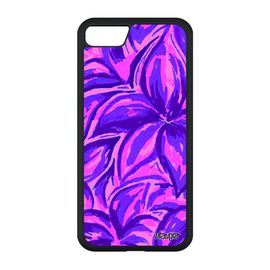 Coque Pour Iphone Se 2020 Silicone Fleurs Case Housse Metal Fond Violet Feuille Dessin Effet Floral Motif Personnalisé Nature