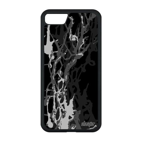 Coque pour iPhone SE 2020 silicone peinture moderne decoratif abstrait noir original texture motif rigide fond design antichoc