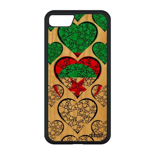 Coque Drapeau Algerie Algerien Iphone Se 2022 Bois Silicone Coeur Case Coupe D'afrique Basket Can Antichoc Football I Love 4g