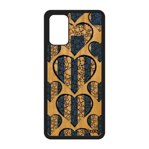 Coque en bois pour Samsung Galaxy S20+ Plus silicone drapeau grece grec coupe d'europe coupe du monde I love jo football TPU noir de