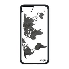 Coque Carte Monde Pour Iphone Se 2020 Silicone Case Housse Souple Effet Gris Pays Dessin Globe Planete Terre Motif Rigide De