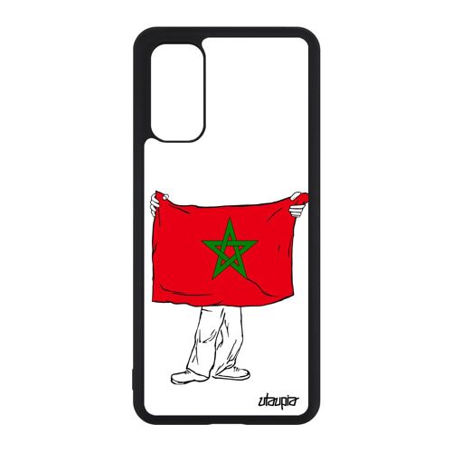 Coque Samsung S20 silicone drapeau maroc marocain CAN basket foot caoutchouc Coupe d'afrique football jo noir made in France galaxy
