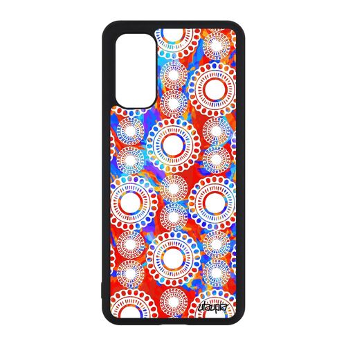 Coque Motif floral S20 silicone floraux indien telephone peinture personnalisé souple de protection Bleu dessin motif Samsung galaxy