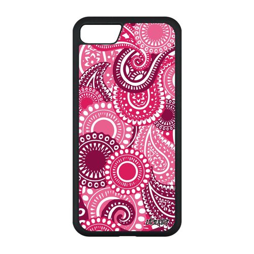 Coque Iphone Se 2022 Silicone Motif Cachemire Portable Fantaisie Coloré Impression Motif Indien Design Indienne Rose Dessin De