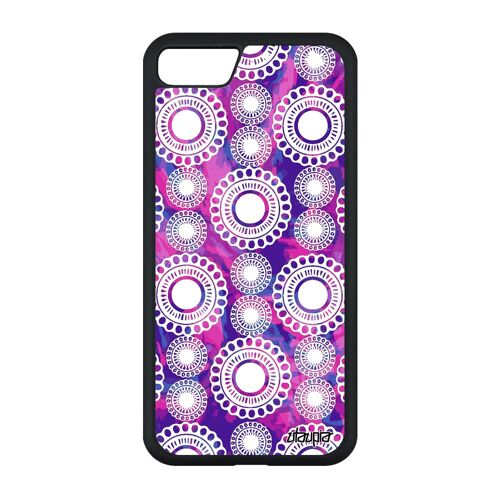 Coque pour iPhone SE 2020 silicone Motif floral rigide housse motif dessin Violet coloré ethnique multicolore fleur indien