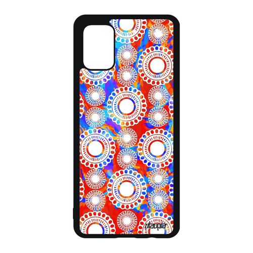 Coque silicone Motif floral pour Samsung Galaxy A51 ethnique Femme peinture noir telephone personnalisé indien SM-A515F/DSN dessin