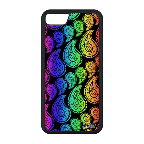 Coque Silicone Pour Iphone Se 2020 Motif Cachemire Dessin Imprimé Arc En Ciel Indienne Motif Indien Portable Housse Ethnique