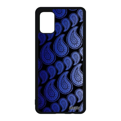 Coque Galaxy A51 silicone Motif cachemire Femme dessin degradé Bleu indien TPU jolie case motif smartphone indienne unique Samsung
