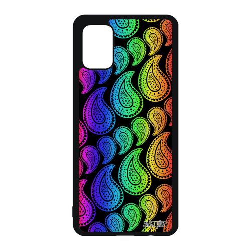 Coque Samsung Galaxy A51 Silicone Motif Cachemire Dessin Antichoc Vert Multicolore Coloré Tendance Fille Arc En Ciel Made In France