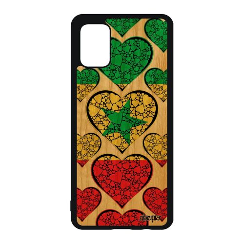 Coque A51 Bois Silicone Drapeau Senegal Senegalais Foot Telephone Coupe Du Monde Football Coupe D'afrique Basket 4g Samsung Galaxy