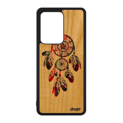 Coque Pour Samsung Galaxy S20 Ultra En Bois Naturel Silicone Attrape Reve Noir Gris Coloré Multicolore Homme Coquillage Smartphone