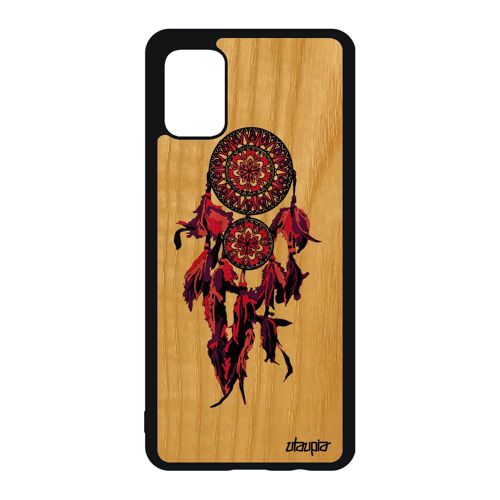 Coque Bois De Protection Galaxy A51 Silicone Attrape Reve Esprit Homme Etui Maya Rose Ethnique Azteque Enfant Indien Boheme Samsung