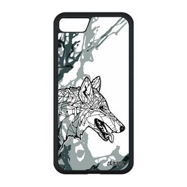 Coque Iphone Se 2020 Silicone Loup Chien Arbre Couleur 4g Art Peinture Ethnique Dessin Case Gris Animaux Housse Azteque Foret