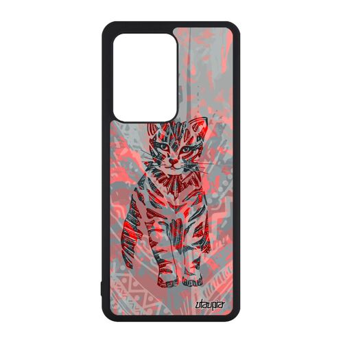 Coque Pour Samsung S20 Ultra Silicone Chat Tribal Coloré Mignon Chaton Portable Cadeau Plume Antichoc Tigré Matou Animal 4g Galaxy