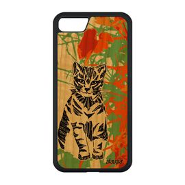 Coque Bois Iphone Se 2022 Silicone Chat Orange Sauvage Petit Mignon Housse Animaux Homme Caoutchouc Case Tribal Felin Cover De