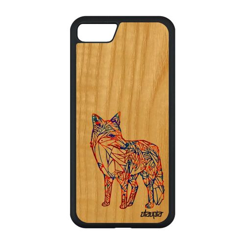 Coque Iphone Se 2020 Bois Silicone Renard Tattoo Housse Bleu Tribal Telephone Ethnique Femme Azteque Solide Pastel Bebe Noir