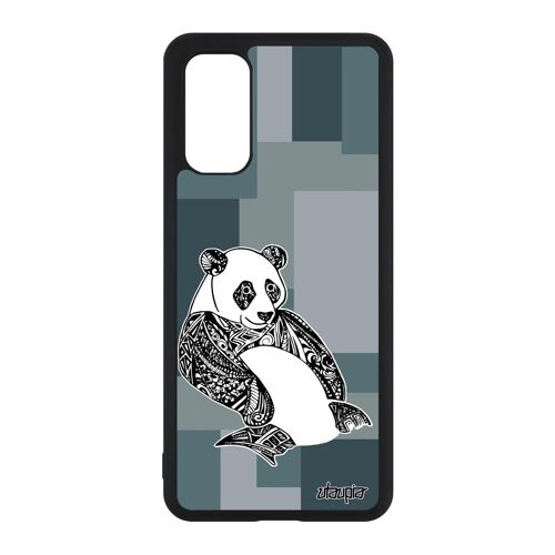Coque S20 silicone panda geometrique metal bebe Gris azteque dessin homme portable smartphone case caoutchouc de Samsung galaxy
