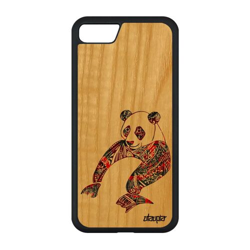 Coque En Bois Iphone Se 2022 Silicone Panda De Protection Animal Tribal 64 Go Ours Azteque Pastel Frêne Multicolore Case