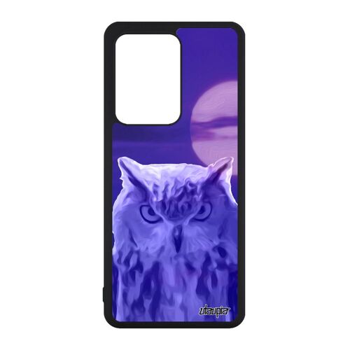 Coque S20 Ultra En Silicone Hibou Oiseau Lune Ciel Alu Animaux Animal Design Portable Bleu Chouette Made In France Samsung Galaxy