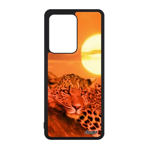 Coque Silicone Galaxy S20 Ultra Leopard Guepard Jaguar Animal Design Personnalisé Afrique Sauvage Felin Antichoc Noir Orange Samsung