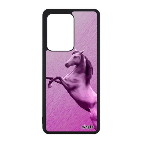 Coque Galaxy S20 Ultra silicone cheval equitation poulain housse texture animaux poney caoutchouc 4G effet rose portable de Samsung