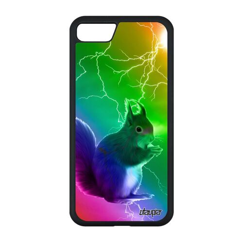 Coque Iphone Se 2022 Silicone Ecureuil 128 Go Arc En Ciel Vert Metal Telephone Bumper Eclair Etui Noir Smartphone Animal Foret