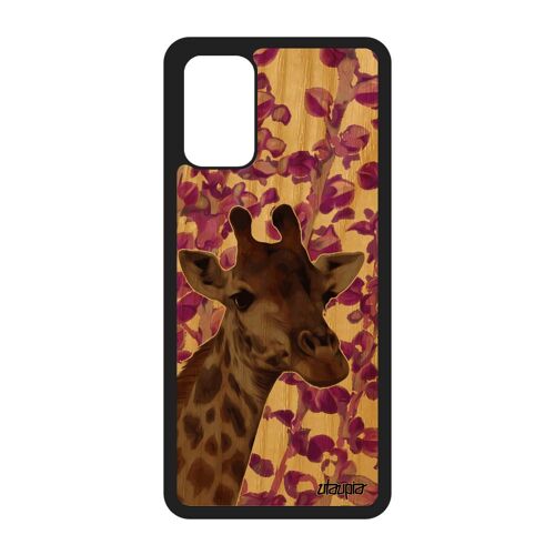 Coque En Bois Silicone Samsung Galaxy S20+ Plus Et Girafe Noir Original Frêne Animal Housse Savane Rose Smartphone Afrique Tacheté