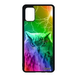 Coque Silicone Samsung Galaxy A51 Hibou Antichoc Mobile Oiseau Jaune Animaux Orage Souple Arc En Ciel Multicolore Metal Chouette