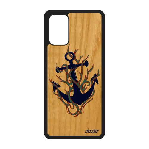 Coque En Bois S20+ Plus Silicone Ancre Flamme Bleu De Protection Old School Homme Personnalisé Couleur Crayon De Luxe Samsung Galaxy