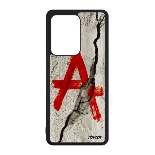 Coque silicone anarchie pour Galaxy S20 Ultra metal expression idéologie telephone cassé rebelle punk tatouage Rouge TPU tag Samsung