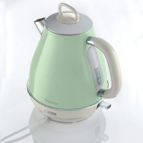 Bouilloire Électrique De 1,7l Sans Fil Vintage 2000w Vert Pastel
