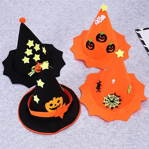 Chapeaux Mignons À Motif Citrouille De Sorcière Chapeaux De Mascarade Chapeaux De Fête Casquettes Accessoires De Costume Cosplay Décor De Déguisement D'halloween