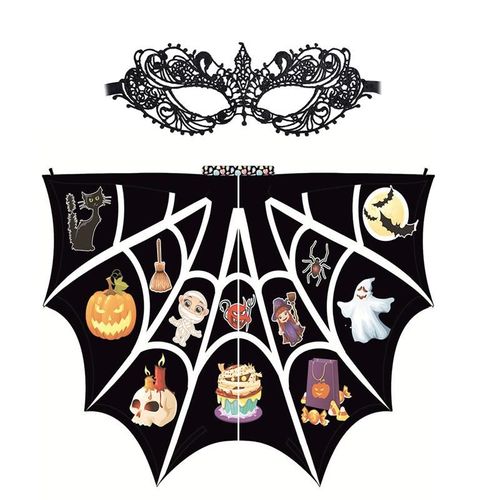 Cape D'halloween Cosplay Créative Cape Chauve-Souris Déguisement Avec Masque De Fête En Dentelle Mascarade Décoration Pour Festival D'halloween