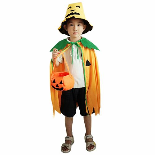 Cape Citrouille D'halloween Pour Enfants Fournitures De Fête D'halloween Déguisement D'halloween Pour Filles Et Garçons Cosplay