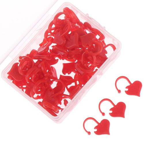 50pcs En Forme De Coeur Marqueurs De Mailles En Plastique Tricot Crochet Verrouillage Point Tricot Porte-Aiguille À Coudre Accessoires