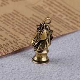 Pendentif Cheval En Laiton Fait À La Main Pour Porte-Clés Cuivre Du Zodiaque Chinois Tête De Cheval Pendentifs Clés De Voiture Bijoux Pour Hommes